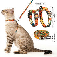 Cat Harness and Leash Set, H-shaped Polyester Harness for Cats, Adjustable Walking Gear for Kittens, Outdoor Pet Travel Essentials, Anti-pull Fit
