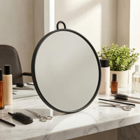 Round Makeup Mirror Glass Surface Vanity Accessory Solid Finish Room Decor