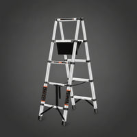 A-Shaped Ladder Stainless Steel Compact Ladder Extendable for Crafters, Homeowners, Home Maintenance, Renovation, Workshop