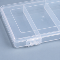 Container Box with Lid Storage Case 3 Compartments Clear PP Storage Box with Lid