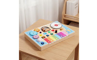 Educational Piano Busy Board Child-Safe Wood Wooden Piano Board Develops Fine Movement Skills Musical Sensory Toy Enhances Hand-Eye Coordination for Toddlers