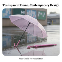 Transparent Umbrella Automatic Open Long Handle Umbrella Water for Children, Women, Photoshoot, Wedding