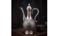 Antique Style Beverage Pot Decorative Pot with Domed Lid Ornate Vessel for Decorators, Living Room, Shelf Display
