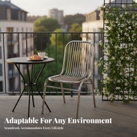 With Backrest rugged design Side Chair Modern Design Stackable Metal Frame Chair Easy to Clean Dining Seating Protective Footpads for Office Workers, Restaurant Owners, Balcony, Meeting Room, Kitchen, Patio