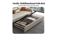 Foldable Design Pull-extendable Sleeper Sofa Space-Saving 2-Seater Fold-extendable Futon Nordic aesthetic transformable Couch Multi-Functional for Apartment Dwellers, Students, homeowners, Small areas, Living Room, Home Office, Lounge