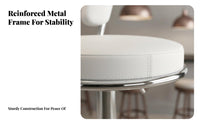 Modern Design Adjustable rotate Stool with spinerest Built-in Footrest Upholstered rotate High-Chair Ergonomic spine Support Indoor Seating Stable & Sturdy for Business Owners, Adults, Homeowners, Reception Desk, Kitchen Island, Cafe, Coffee Shop