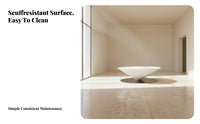 2 Pieces Suspended Disc and Cylinder Table Combo Minimalist Visually Pleasing Household Furniture French Cream and Design