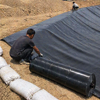 Geomembrane Pond Liner, 0.5mm Flexible Waterproof Pond Liners for Outdoor Ponds, Black Anti-Seepage Polymeric Film for Water Garden