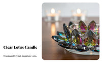 Light Reflecting Crystal Lotus Candle Holder Creates Romantic Atmosphere Crystal Lotus Tealight Holder Easy to Clean for Homeowners, Parties