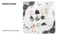 Alloy Flow Oil Trinket Long-Lasting Metal Halloween Trinket Gothic Skull Charms Detailed Design Halloween Craft Charms