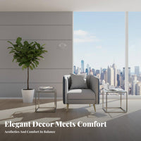 Modern Design Tub Chair and Pedestal Table Group Sturdy Frame Reception Seating Easy to Clean Conversation Set Ergonomic Design for Business Clients, Office Workers, Interior Designers, Lounge Area, Meeting Room, Sales Center, Cafe