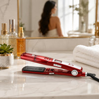 Steam Hair Straightener Five Heat Settings Steam Flat Iron PTC Heating Hair Straightener with Water Reservoir for Home
