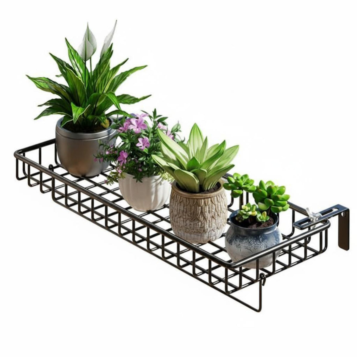 Railing Planter Basket Easy Installation Railing Plant Basket Weather-Resistant