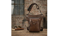 Rugged Crossbody Bag with Adjustable Strap Handsunrestricted Leather Bag with Adjustable Strap Compact Organized for Cycling