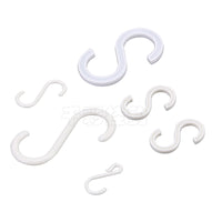 Plastic S-Hooks for Hanging, White