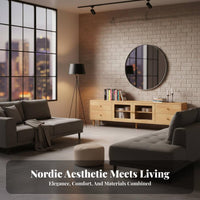 TV Stand and Side Cabinet Set Slim Design Media Console Space-Saving Storage Furniture for Families, Homeowners, Living Room, Small Spaces, Bedroom