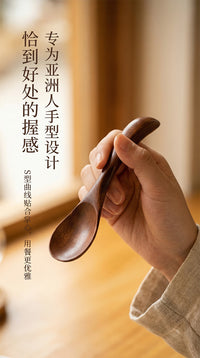 Wooden Dessert Spoon and Fork Set for Children, Small Ice Cream Spoon