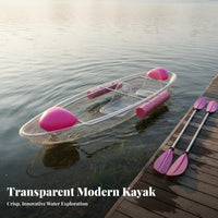 Transparent Paddle Boat with Protective Cover Transparent Hull Paddle Boat 2-Person Capacity Recreational Vessel for Pairs, Adults, Public Gardens