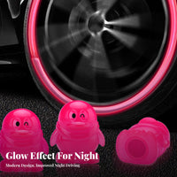 Glow in the Dark Tire Valve Cap Increases Night Visibility Glow in the Dark Tire Cap Easy to Install Luminous Valve Stem Cover for Roads, Parking Lots