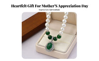 Pearl and Green Stone Necklace Mother's Day Gift Gemstone Pearl Necklace
