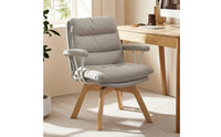 High-Back PU Leather Office Chair Cushioned Office Chair with Padded Arms Ergonomic Adjustable for Telecommuting Workers, Adults, Students, Study Room, Bedroom