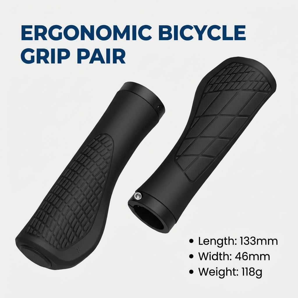 Ergonomic Bike Handlebar Grips, Soft Gel Mountain Bike Grips, TPE TPU Silicone, Shockproof, Waterproof, Commuting Bike Handle Grips
