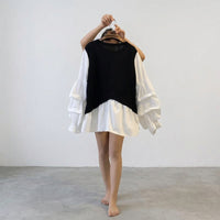 Blouses for Women UK with Long Sleeve Puff Sleeves and Round Neck, Ladies for Office and Casual Wear, Plus Size Loose Fitting Top