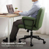 Highspinal support Upholstered managerial Chair 360-Degree rotate Upholstered Rolling Armchair Ergonomic Design Office Furniture Padded Seat for Home Users, Professionals, managerials, Study Room, Bedroom