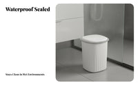 Lidded Waste Bin Waterproof Automatic Lid Trash Bin Odor Control Push Button Trash Can for Washroom, Kitchen, Bedroom