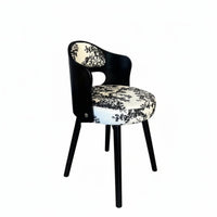 Retro Design Upholstered Swivel Chair Sturdy Construction Upholstered Swivel Armchair Curved Backrest Dining Seat Padded Cushion for Children, Interior Decorators, Homeowners, Study Room, Balcony, Bedroom, Office