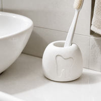 Diatomaceous Earth Toothbrush Holder for Bathroom Countertop, Absorbent and Quick-Drying