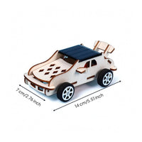 Laser-Cut Wooden Car Model Slotjointly Solar-Powered Car Toy