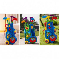 Toy Sports Gear Wagon with Sticks Young Child Golf Set with Cart Detachable for Kids, Young Children