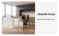 Italian Design Stainless Steel Kitchen Island Chair Light Luxury Design Upholstered Bar Stool Comfortable Cushion Modern Kitchen Island Stool Ergonomic Backrest for Adults, Homeowners, Business Owners, Restaurant, Cafe