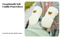 2 Pieces Winter Baby Carriage Handle Cover Easy to Install Pushchair Hand Muff Pram Gloves Machine Easy to Clean