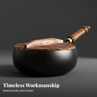 Traditional Iron Wok No Coating Chinese Iron Wok Deep Stir Fry Pan Naturally Non-Stick Thickened Frame for Gas Cooktop