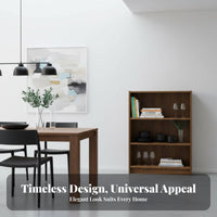 8-Tier Book Rack Walnut Finish Narrow Storage Cabinet Vintage Design Adjustable Shelves for Collectors, Renters, Bedroom