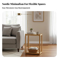 Movable with casters C-Shaped Rolling Table Multi-Functional Storage Rack Space-Saving Household Furniture long-lasting and Sturdy for Apartment Dwellers, Home Workers, Students, Living Room, Small Spaces, Bedroom, Balcony