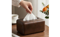 Wooden Tissue Box Cover Decorative Walnut Tissue Box Cover Smooth Surface for Dining Table, Bedroom
