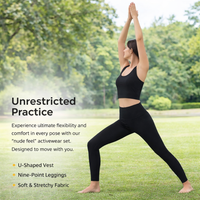 2 Piece Outfits Women Sleeveless Pilates Set with Chest Pad, Backless Halter Sports Bra and Leggings Gym for Running and Workout