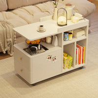 Modern Design Rolling Sofa Mobile Organizer with Drawers 360° Rotating Wheels C-Shaped Rolling Table Space-Saving Nightstand Sturdy Construction for Homeowners, Families, Apartment Dwellers, Bedroom, Small Areas, Home Office