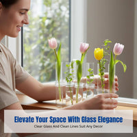 Test Tube Vase, Glass Flower Vase, Foldable Row Design, Creative Hydroponic Holder, Modern Home Decor