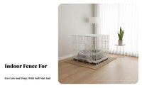 Space-Saving Indoor Dog Kennel with Tray Easy to Clean Wire Dog Crate with Tray Heavy Duty Frame Metal Wire Pet Crate Secure Latch System for Cat Owners, Home Use