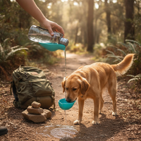 Portable Large Capacity Pet Water Bottle with Foldable Lid for Dogs