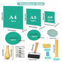 Stamp Carving Kit Handmade Linocut Kit Compact for Home, School, Artists
