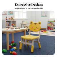 Thickened long-lasting Adjustable Height Plastic Chair Cartoon Design Adjustable Leg child's Chair Easy to Clean kids' Furniture Ergonomic Backrest for Preschoolers, young children, Daycare Providers, Kindergarten, Classroom, Playroom, Study Corner