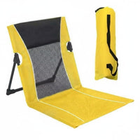Aluminum Alloy Frame Portable Lawn Lounger Lightweight Foldable Backrest Seat Stable Triangular Support Stadium Seat Cushion for Campers