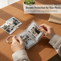 Cartoon Mini Photo Album Keychain for 2-inch Photos and ID Cards