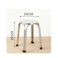 Compact Stainless Steel Stool Minimalist Stackable Stool Long-Lasting Furniture Non-Slip for Kitchen, Shop