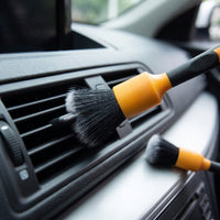 2 Pieces Car Detailing Brush Set Non-Scratch Car Detailing Brush with Gentle Bristles Compact